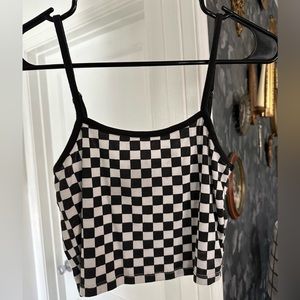 Checkered cami crop